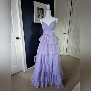 Elegant Lavender Tiered Gown